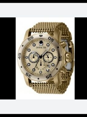 Invicta Gold Mesh Bracelet Chronograph Watch